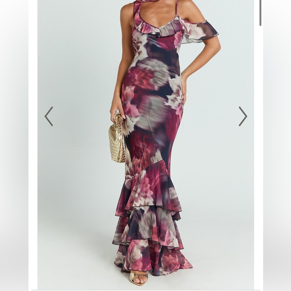 Showpo Floral Ruffle Maxi Dress